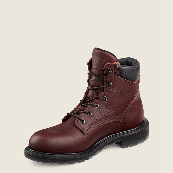 Red Wing Safety Boots Mens Burgundy - Supersole® 2.0 - 6-inch Toe - 4370986-XV